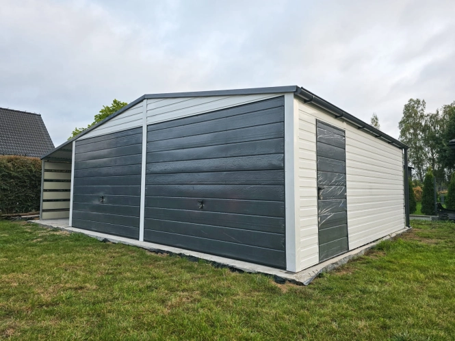 garaz-blaszany-z-wiata-dwustanowiskowy-8x5.8m-biel-grafit-1.jpg