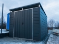 Wiata śmietnikowa - schowek 2,5x3,5m w kolorze Matowy Grafit z furtką dwuskrzydłową - zdjęcie 2