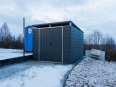 Wiata śmietnikowa - schowek 2,5x3,5m w kolorze Matowy Grafit z furtką dwuskrzydłową - zdjęcie 4