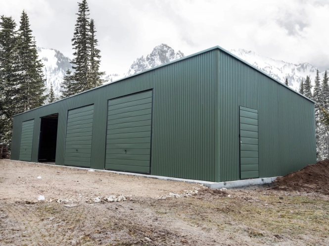 Garaż blaszany Hala 20x7m Matowa Zieleń + Furtka + Automatyka zdjęcie 2