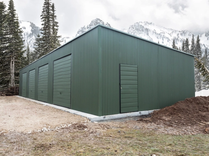 Garaż blaszany Hala 20x7m Matowa Zieleń + Furtka + Automatyka zdjęcie 4