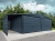 Garaż blaszany 8x6m dwuspadowy z wiatą panelową i kolorze Matowy Grafit